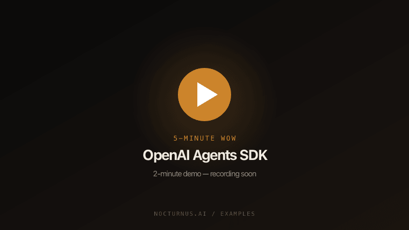 OpenAI Agents SDK demo